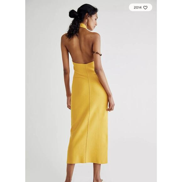 Free People Mustard Halter Midi Dress - Picture 2 of 11